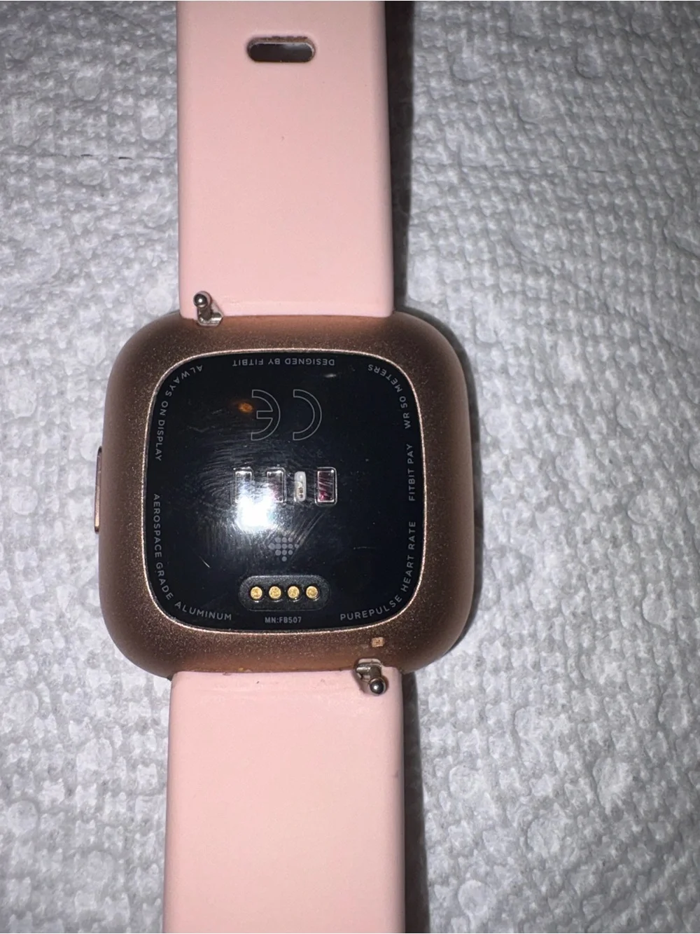 fitbit Versa Lite Pink Silicone Smartwatch with Touch Screen